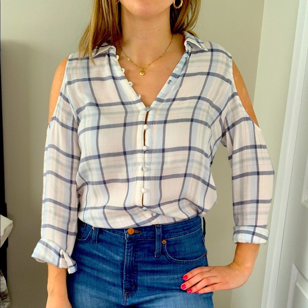 A Paige Jean Cold Shoulder Top